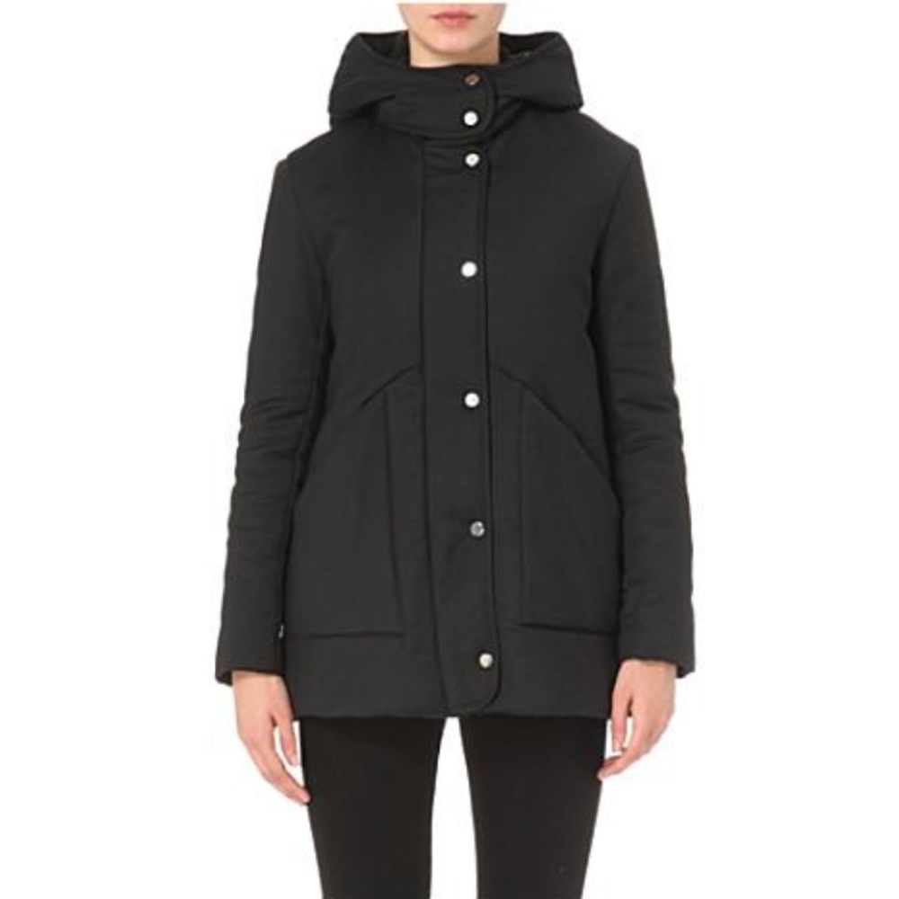 Maje puff jacket detachable hood